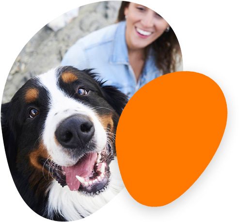 Dog With Lady Round Cutout